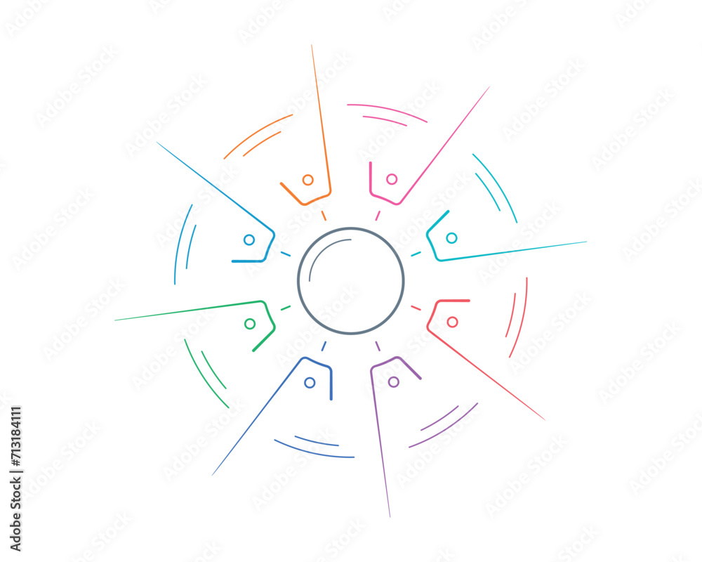 colorful industrial wheel on a white background. industrial wheel concept. technological, digital circle