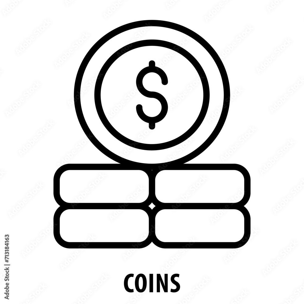 Coins, icon, Coins, Change, Currency, Money, Metal, Cash, Pennies, Nickels, Dimes, Quarters