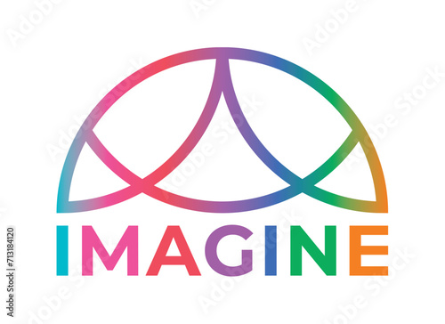 colorful imagine logo. imagine emblem concept