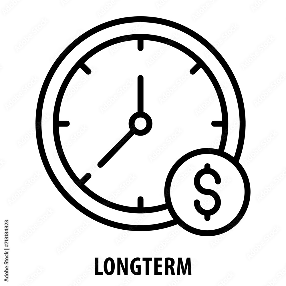 Longterm, icon, Longterm, Extended, Prolonged, Persistent, Enduring, Ongoing, Permanent, Sustained, Long lasting, Continuous