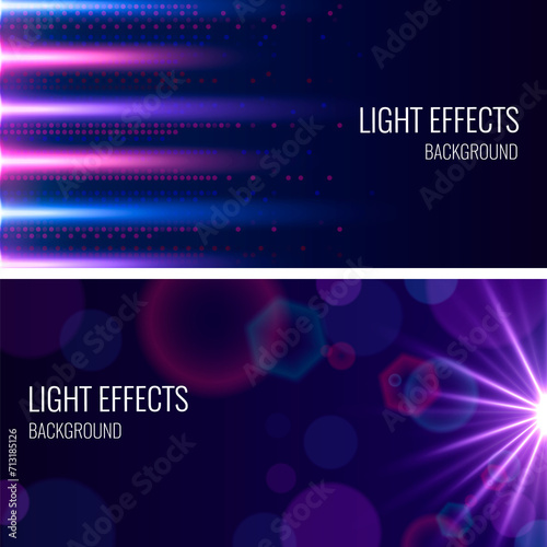 Realistic Light effects Banner set