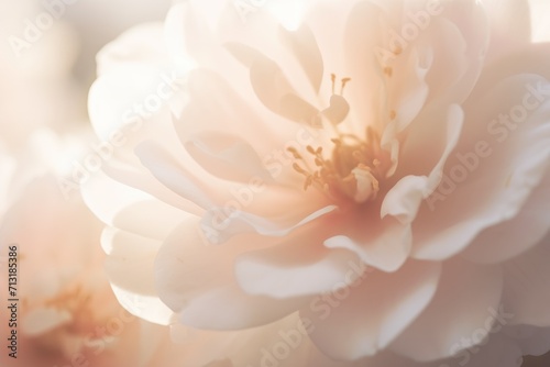 Fotografiet two rose camellia flowers, closeup, macro. Camellia japonica.