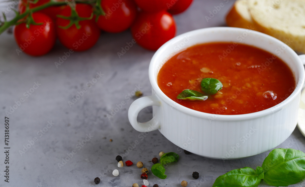 cold tomato soup with fresh basil cold tomato soup with fresh basil
