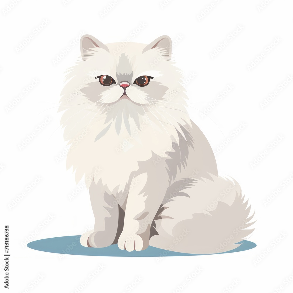 cat  in flat design style on white background