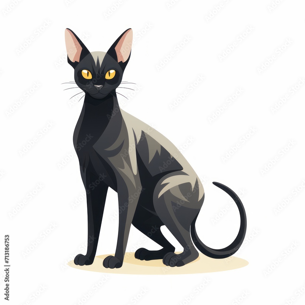 cat in flat design style on white background cat in flat design style on white background