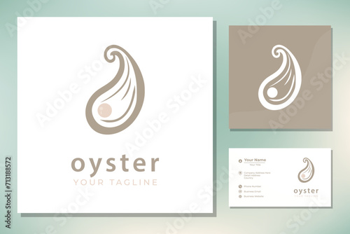 Beauty Luxury Elegant Pearl Seashell Oyster Scallop Shell Cockle Clam Mussel logo design (ID: 713188572)