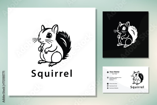 Squirrel silhouette vector,icon on a white background (ID: 713188771)