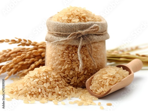 raw rice still life closeup