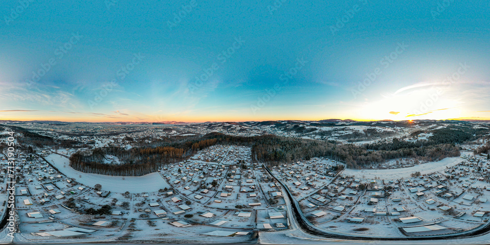 Nowy Sącz, falkowa, Zima, panorama 360 - obrazy, fototapety, plakaty 