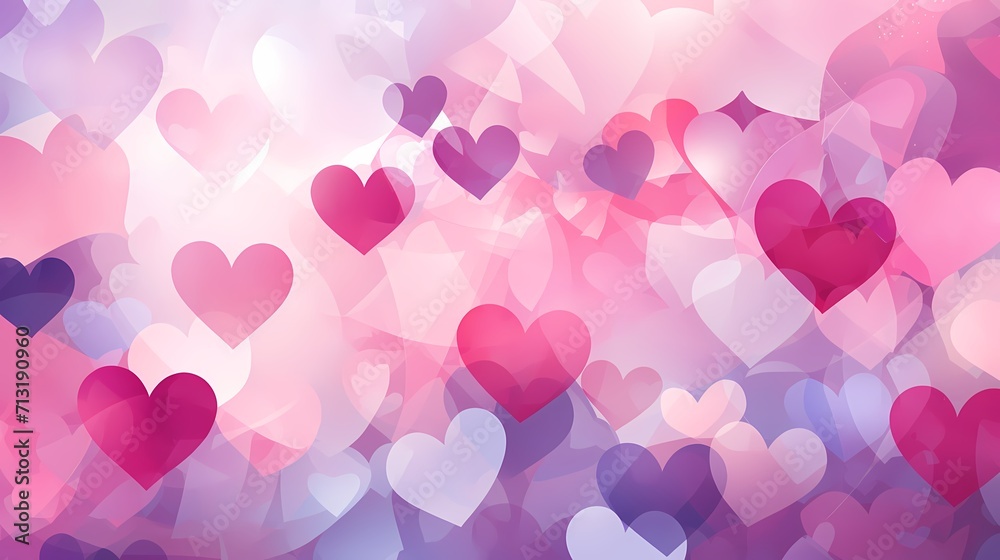 Valentine's Day theme for Card with heart shaped background with pastel color 
