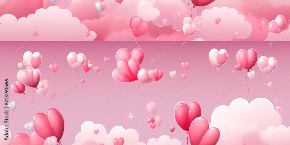 Valentine's Day theme for Card with heart shaped pink background