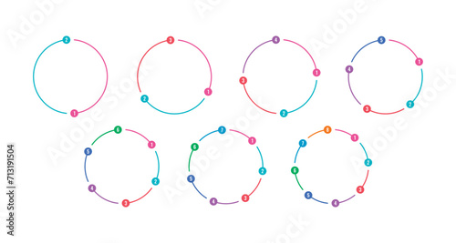 colored circles and spinning numbers. numbers around the two-step-eight-step circle