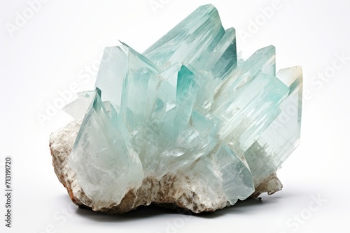 Raw aquamarine stone still life photo photo