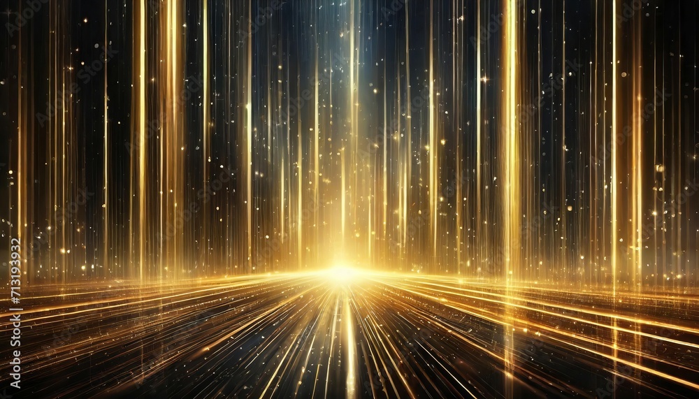 Abstract gold line glow background with stars. Abstract gold line glow background with stars.