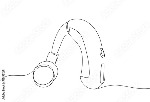 Hearing aid. One line