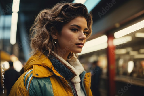 young woman portrait in the city