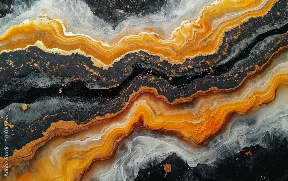 Fototapeta premium The texture of the yellow and black texture stone.