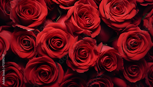 Red roses for valentine s day. love and romance concept