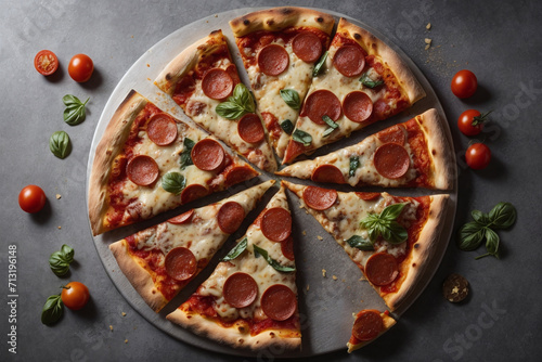 pizza on a table 