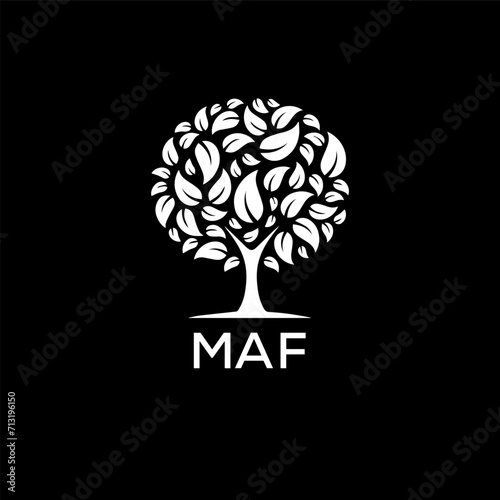 MAF  logo design template vector. MAF Business abstract connection vector logo. MAF icon circle logotype.
 photo