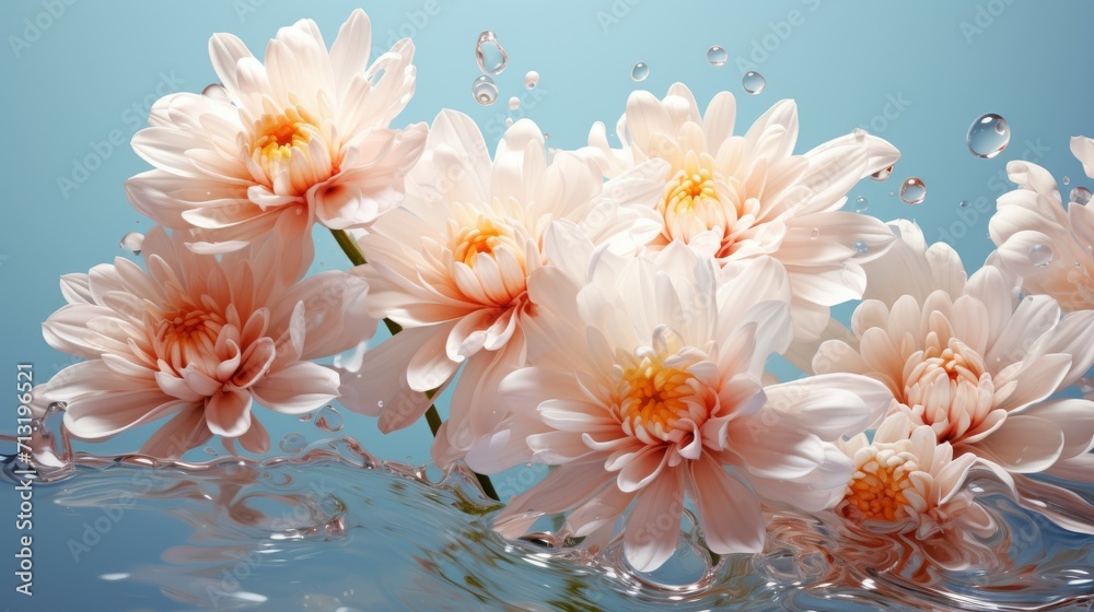 The bouquet of white flowers.