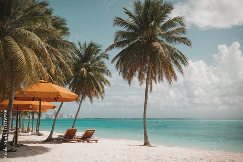 beach with palm trees © Magic Art
