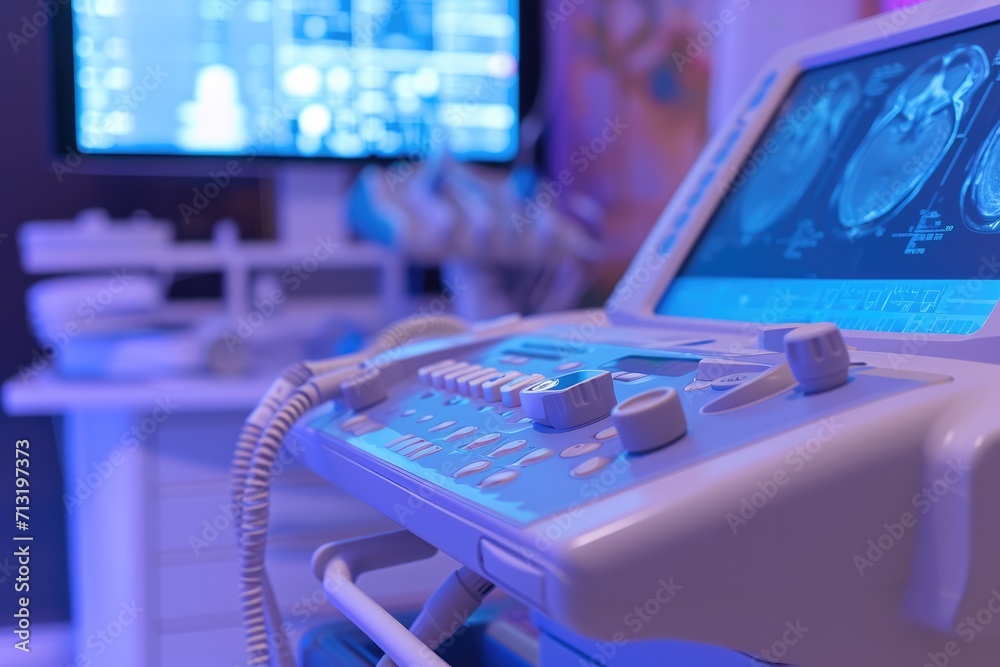 Close up to medical ultrasound diagnostic machine Close up to medical ultrasound diagnostic machine