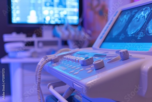 Close up to medical ultrasound diagnostic machine © Straxer