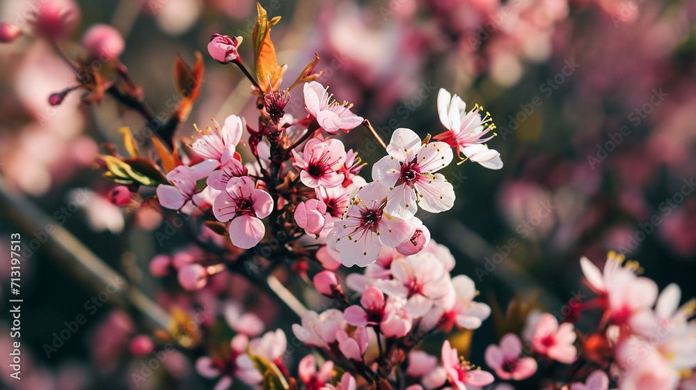 cherry blossom tree. selective focus. Generative AI, cherry blossom tree. selective focus. Generative AI,