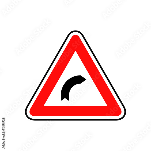 Curve road sign graphic design