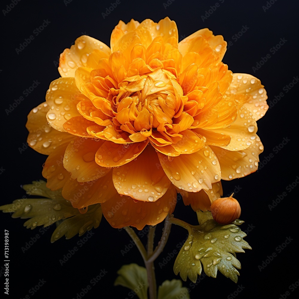 Generative AI Fig Marigold Flower Realistic illustration photo Generative AI Fig Marigold Flower Realistic illustration photo