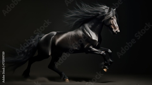 black horse running © Ghulam Nabi