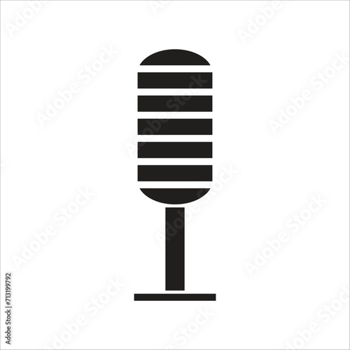mic vector icon line template