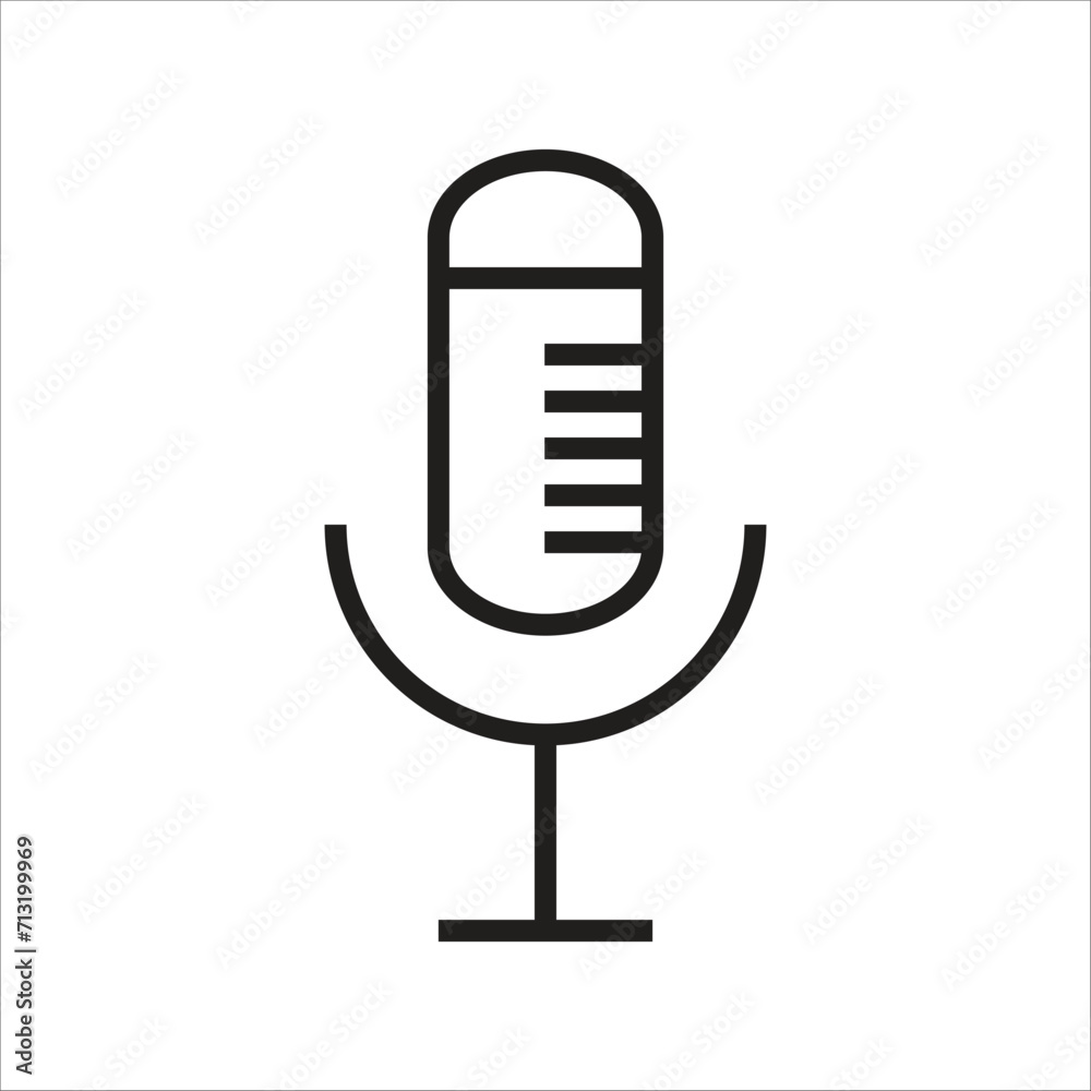 mic vector icon line template mic vector icon line template
