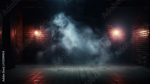 smoke with light on black background