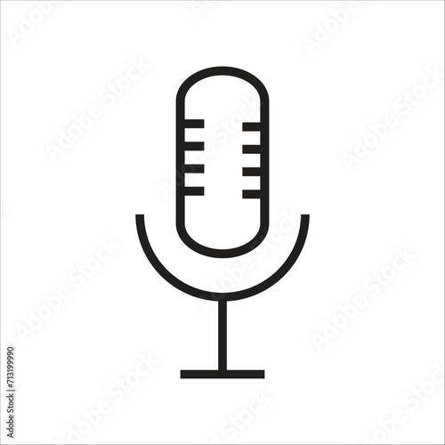 mic vector icon line template