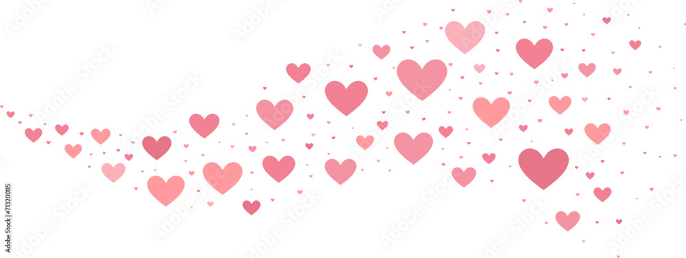 Pink vector heart wave banner, valentine day clip art element isolated Pink vector heart wave banner, valentine day clip art element isolated