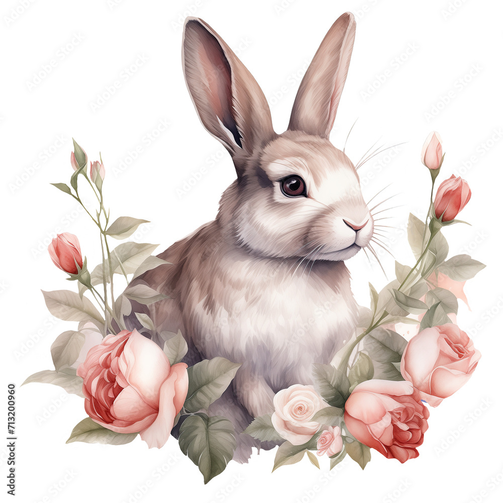 Easter bunny with flowers Easter bunny with flowers