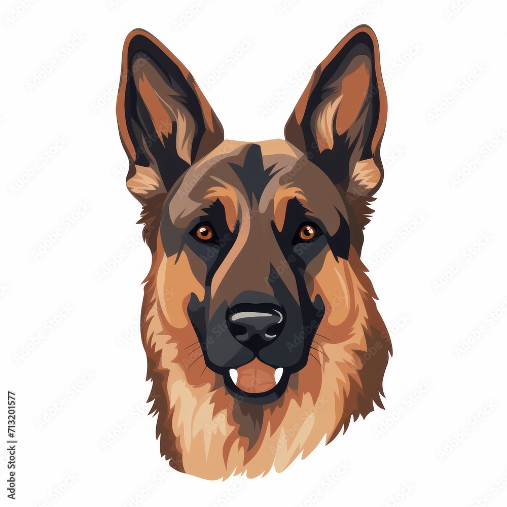 German_Shepherd_dog in flat design style on white background German_Shepherd_dog in flat design style on white background