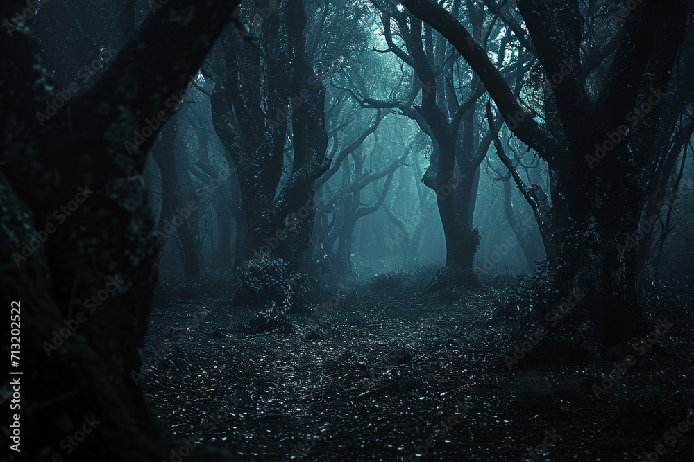 creepy dark forest