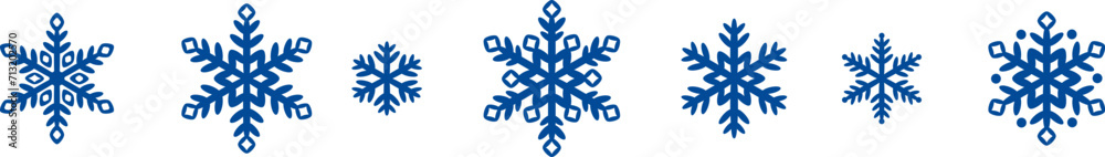 Blue snowflake elements, hand drawn cute snow icon set for the winter holidays, decorative clip art, isolated Blue snowflake elements, hand drawn cute snow icon set for the winter holidays, decorative clip art, isolated