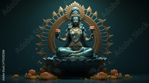 Worshiping Lakshmi, the Hindu Goddess of Fortune © Vlad