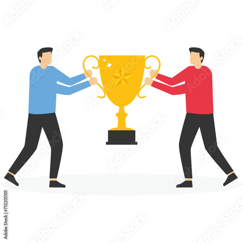 Winners for relationship on hand, Vector illustration in flat style

