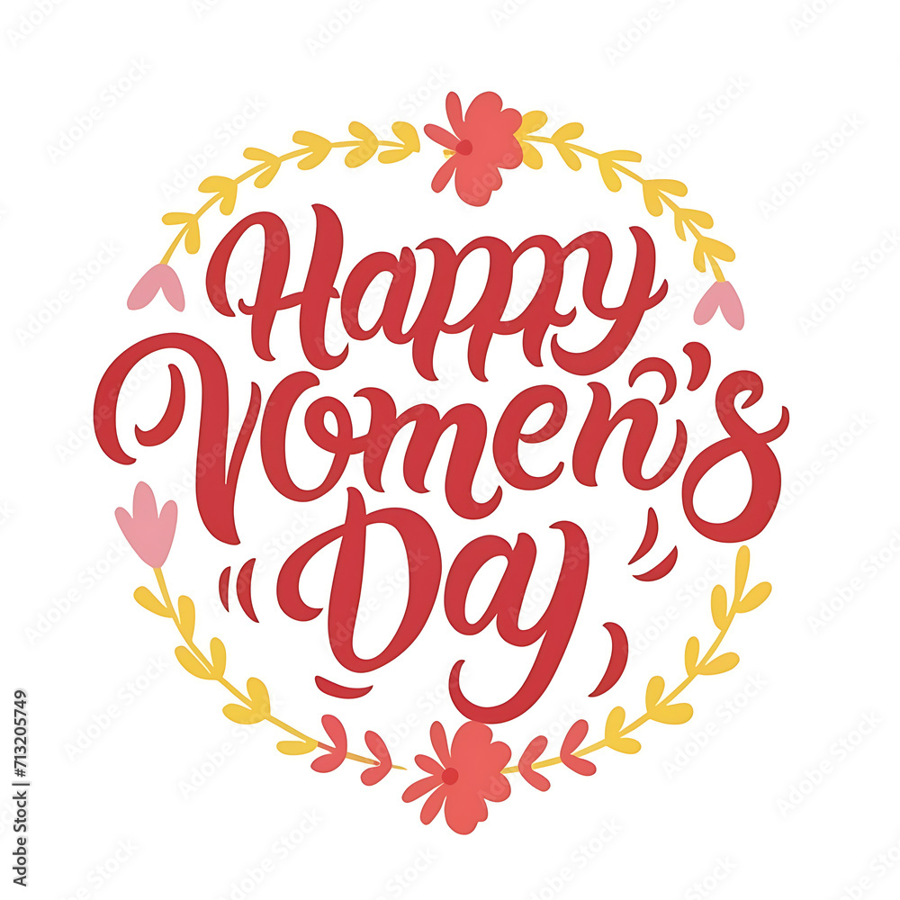 International Women's Day poster template , 8 March posters design women lettering, typography “happy women’s day”by generative ai