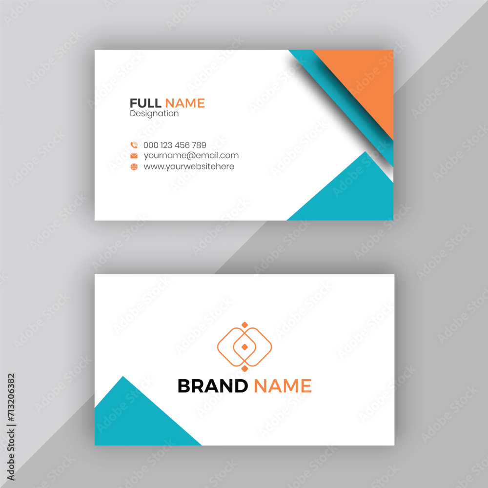 Fototapeta premium Free vector blue and elegant corporate business card.