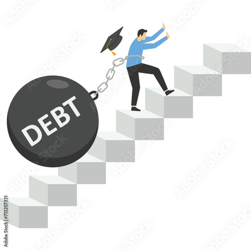 Education and spending during class, Vector illustration in flat style

