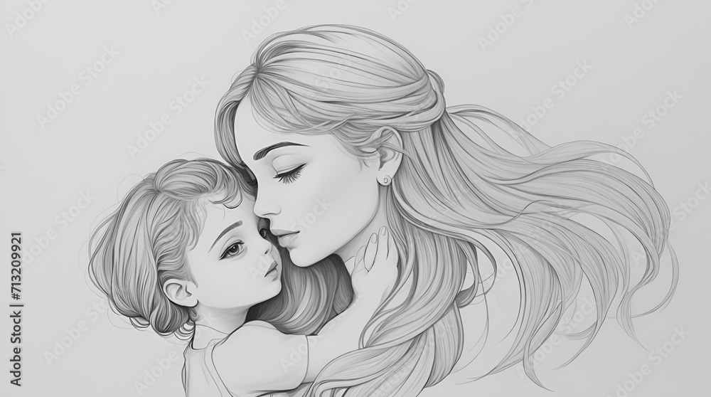A heartwarming illustration of a mother and child, showcasing the beautiful bond between them. A heartwarming illustration of a mother and child, showcasing the beautiful bond between them.