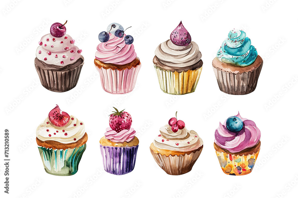 watercolor cute cup cake watercolor cute cup cake