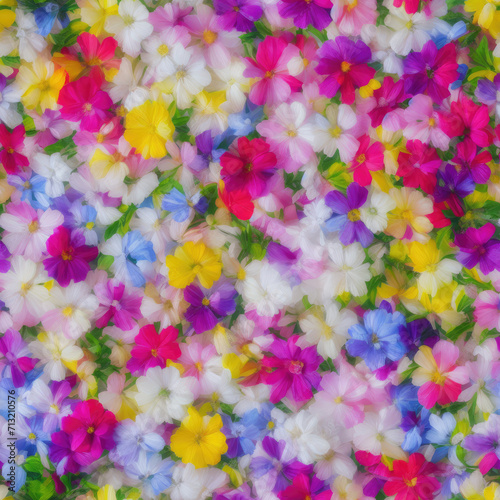 flowers. Abstract seamless pattern. AI generated.