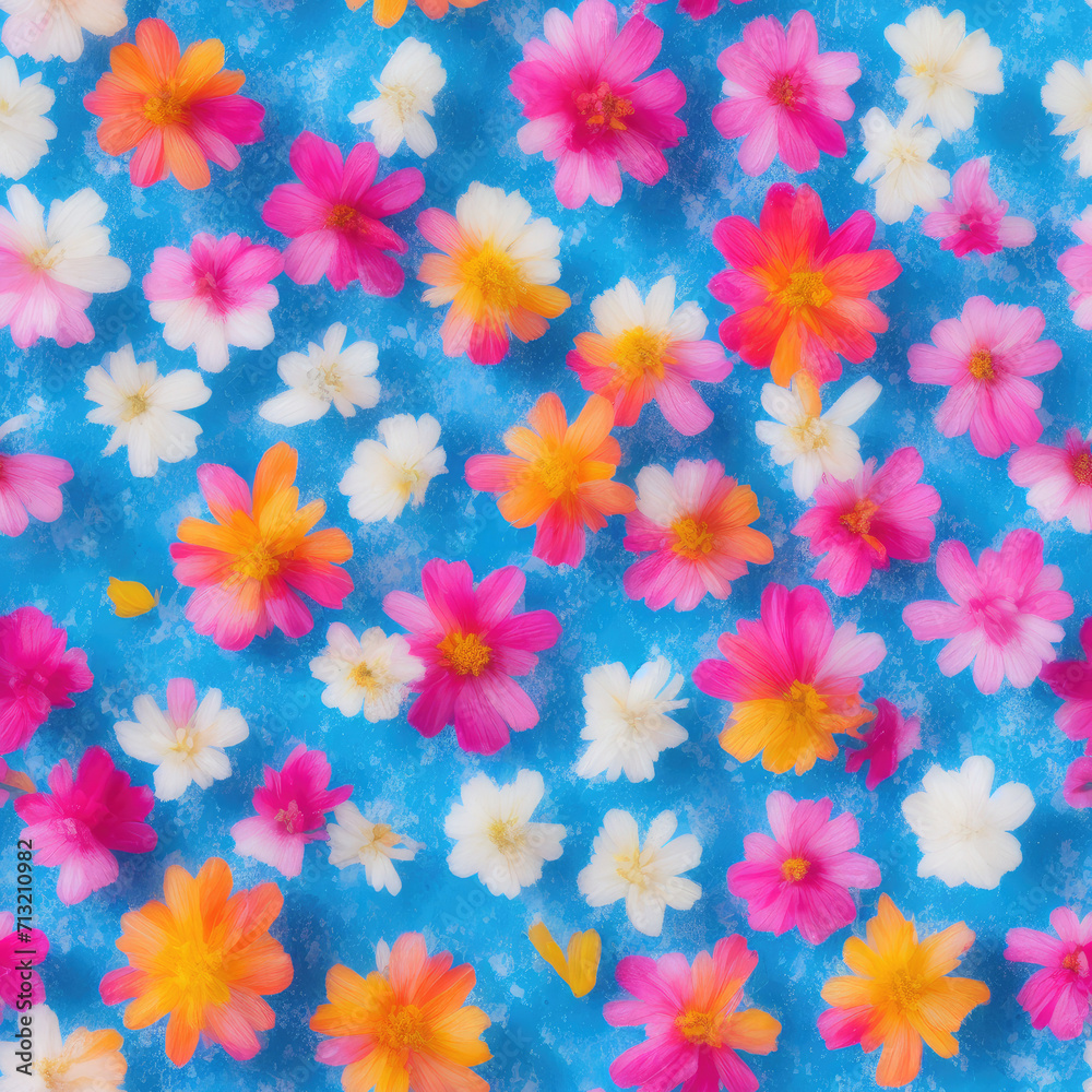 flowers. Abstract seamless pattern. AI generated. flowers. Abstract seamless pattern. AI generated.